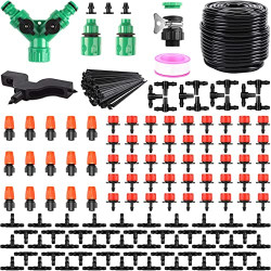 165FT/50M Drip Irrigation Hose+200PCS Irrigation System Kit
