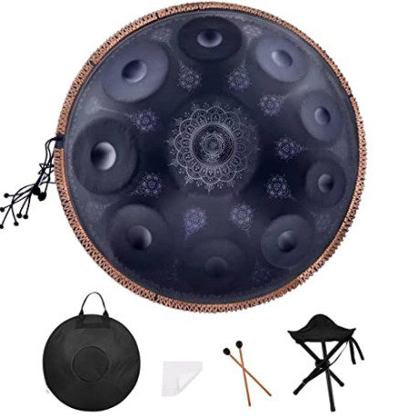 10 Notes Black Print Hand Pan