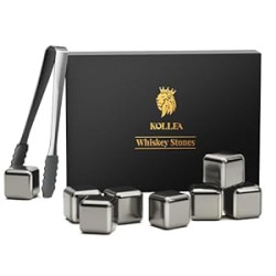 Whiskey Stones, Kollea 8 Pack Stainless Steel Whiskey Chilling Rocks