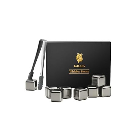 Whiskey Stones, Kollea 8 Pack Stainless Steel Whiskey Chilling Rocks