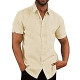 Pack 3 of Shirt for Men Summer Casual Cotton Spread Collar Tops