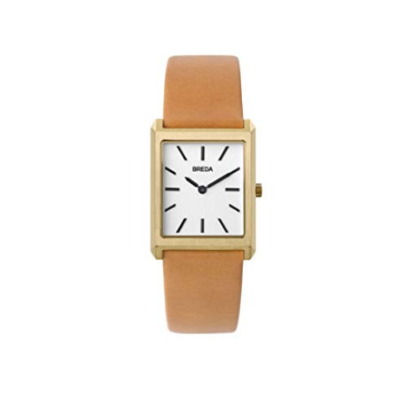Square Wrist Watch with Genuine Leather Band, 26MM