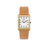 Square Wrist Watch with Genuine Leather Band, 26MM