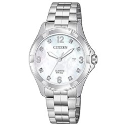 Citizen Quartz Womens Watch, Stainless Steel, Crystal