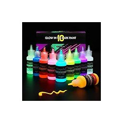 10 Extra Bright Colors Glow Paint (20 ml/0.7 oz)