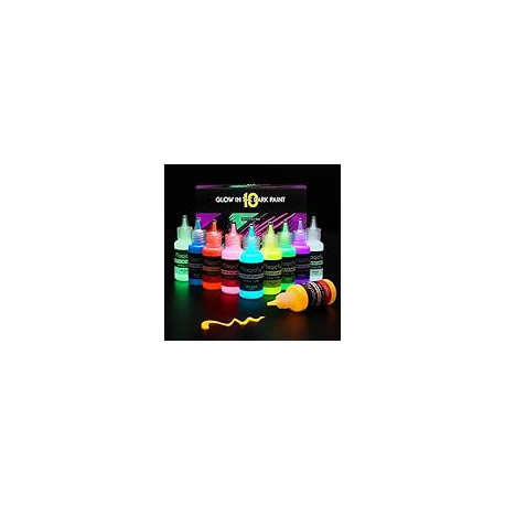 10 Extra Bright Colors Glow Paint (20 ml/0.7 oz)