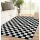 Black and White Geometric 5x7 Area Rug