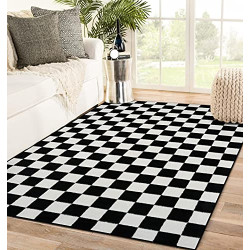 Black and White Geometric 5x7 Area Rug