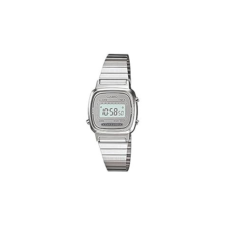 Casio Women's LA670WA-7 Silver Tone Digital Retro Watch