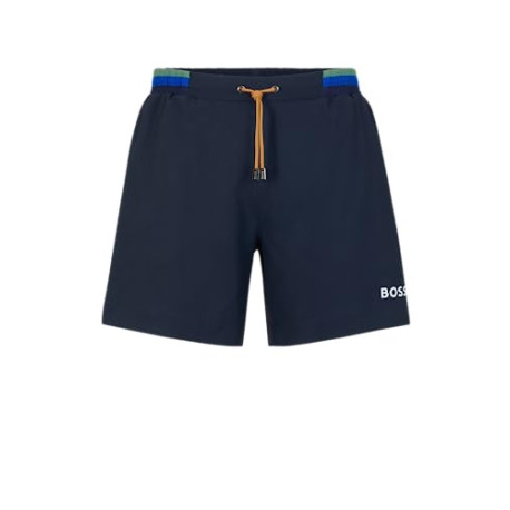 BOSS Men's Standard Signature Stripe Swim Trunk
