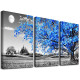 Wall Art For Living Room black and white Blue tree