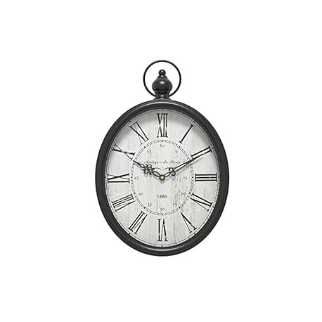 Oval Retro Wall Clock, Rustic Vintage Style