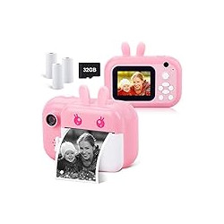 Instant Digital Camera for Girls Toddler Camera with Print Paper, 40MP Kids