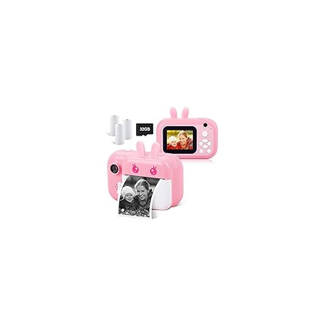 Instant Digital Camera for Girls Toddler Camera with Print Paper, 40MP Kids
