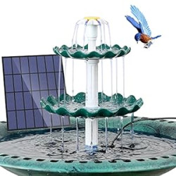 Solar Bird Bath Fountain, 3 Tier Bird Bath with 3.5W Solar Water Fountain