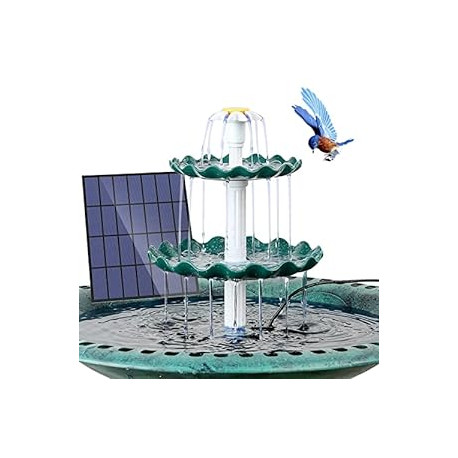 Solar Bird Bath Fountain, 3 Tier Bird Bath with 3.5W Solar Water Fountain