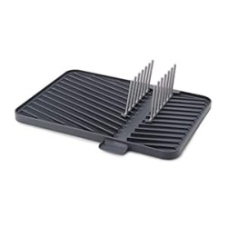 Flip-Up Drain Board with Foldable Dish Rack, One-size, Gray