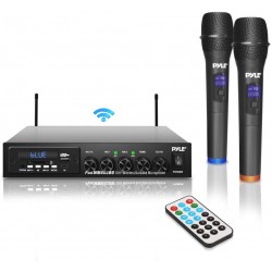 Pyle Wireless Karaoke Microphone & Portable Digital Audio Sound Mixer Receiver