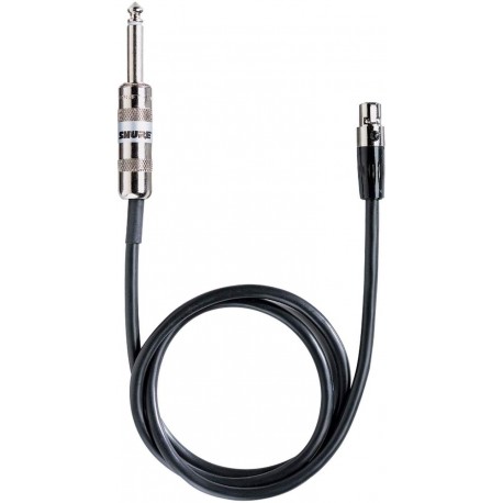 Shure WA302 2' Instrument Cable, 4-Pin Mini Connector (TA4F) to 1/4" Connector