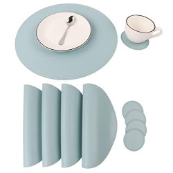 Faux Leather Round Placemats and Coasters