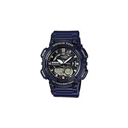 Casio Men's Heavy Duty Quartz Resin Watch, Color: Blue (Model: AEQ110W-2AV)