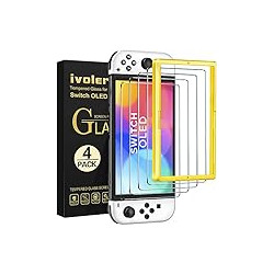 4-Pack Tempered Glass Screen Protector Designed for Nintendo Switch