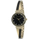 Women's AK/2216BKGB Premium Crystal Accented Gold-Tone and Black Bangle Watch