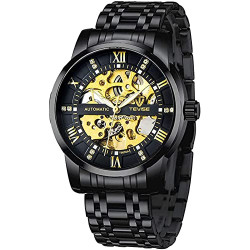Watch Mechanical Stainless Steel Skeleton