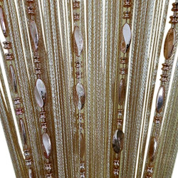 Beaded Door Curtain Tassel Divider Color Champagne