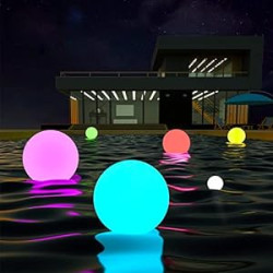 LED Floating Pool Light Ball with Remote: 8-inch 16 RGB Colors Waterproof Outdoor Decor