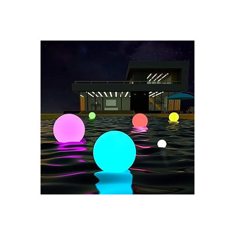 LED Floating Pool Light Ball with Remote: 8-inch 16 RGB Colors Waterproof Outdoor Decor