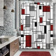 Geometric Shower Curtains Fabric with Hooks, 72" x 72"