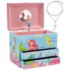 Jewelkeeper Mermaid Music Box & Little Girls Jewelry Set
