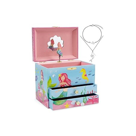 Jewelkeeper Mermaid Music Box & Little Girls Jewelry Set
