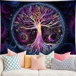 Tree of Life Tapestry Wall Hanging Colorful Life