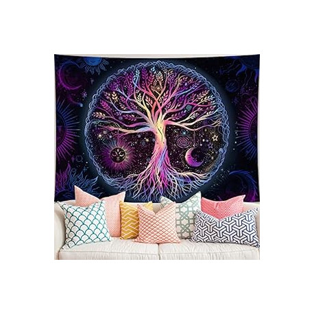 Tree of Life Tapestry Wall Hanging Colorful Life