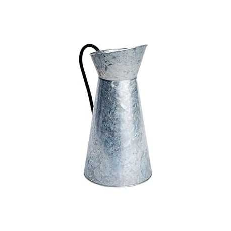 Rustic-Style Galvanized Pitcher Vase