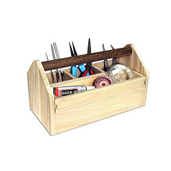 Small Natural Wood Color Wooden Craft Tool Box Caddy