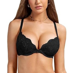 Women's Push Up Lace Bra Underwire Plunge