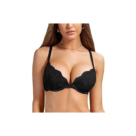 Women's Push Up Lace Bra Underwire Plunge