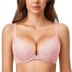 Women's Push Up Lace Bra Underwire Plunge