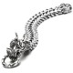 Mens Large Stainless Steel Dragon Curb Chain Bracelet