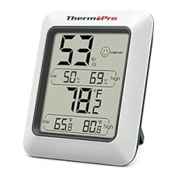 Pack 2 of ThermoPro TP50 Digital Hygrometer Indoor Thermometer