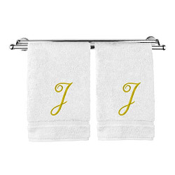 Pack 2 of Monogrammed Hand Towel, Personalized Gift, 16 x 30 Inches - Set of 2