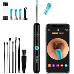 Ear Wax Removal Tool Camera - R1 Upgraded Anti-Fall Off Eartips Ear Cleaner with Camera