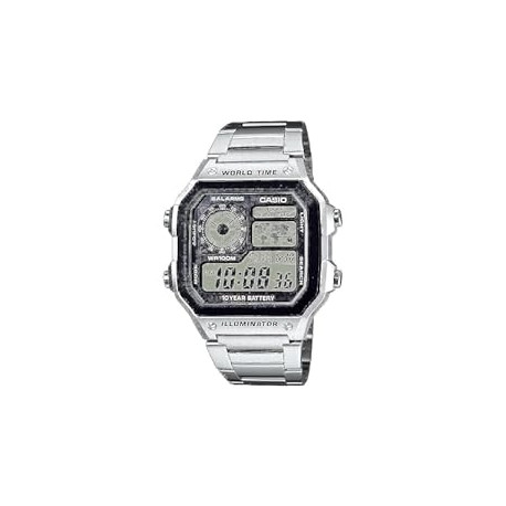 Casio Men's AE1200WH-1A Black Analog Digital Multi-Function Watch