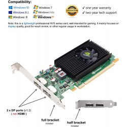 Nvidia Quadro with Dual displayports, Both Half and Full Size Brackets