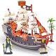 10 Inch Pirate Boat, Detailed Pirate Ship Playset with 2 Action Figures & Tree