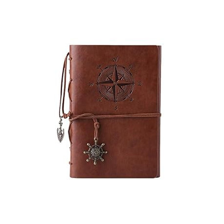 Refillable Spiral Daily Notepad Classic Embossed Travel Journal Diary