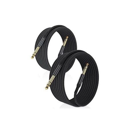 1/4 Inch TRS Instrument Cable 10ft 2-Pack